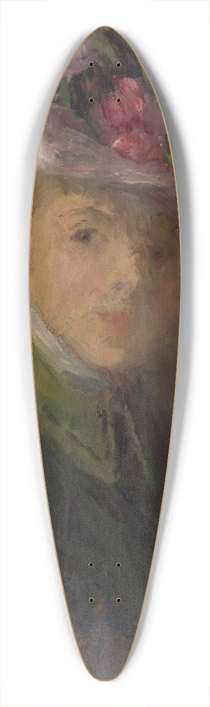 Olga Boznanska - Portrait of a woman in a hat with flowers 39.3 inch art pintail longboard deck