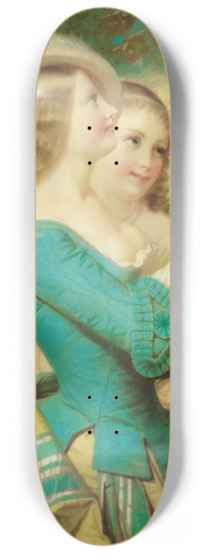 Constant-Joseph Brochart - Jeunes filles  lombrelle dans un jardin 8.25 inch art skate deck