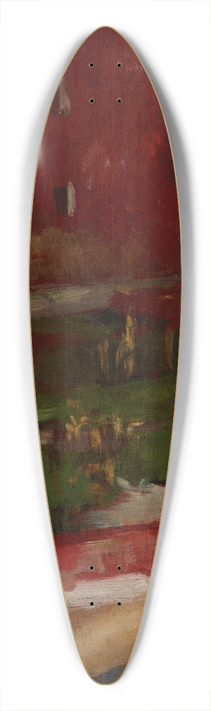 Olga Boznanska - Town Buildings I 39.3 inch art pintail longboard deck