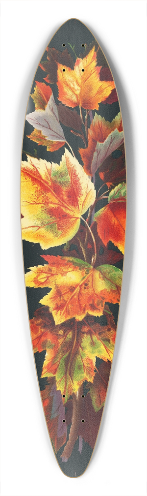 Olive E Whitney - Autumn Leaves 39.3 inch art pintail longboard deck