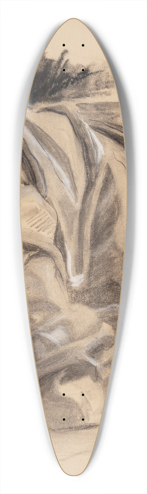 Oluf Hartmann - Draperistudie 2 39.3 inch art pintail longboard deck