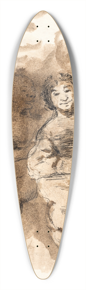 Oluf Hartmann - En ngen mand og en pkldt kvinde 39.3 inch art pintail longboard deck Oluf Hartmann - En ngen mand og en pkldt kvinde 39.3 inch art pintail longboard deck