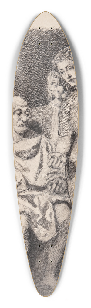 Oluf Hartmann - Motiv fra nordisk historie eller mytologi 39.3 inch art pintail longboard deck