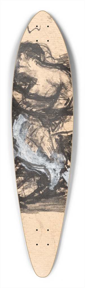 Oluf Hartmann - Studie til To kvinder sls om en mand 39.3 inch art pintail longboard deck Oluf Hartmann - Studie til To kvinder sls om en mand 39.3 inch art pintail longboard deck