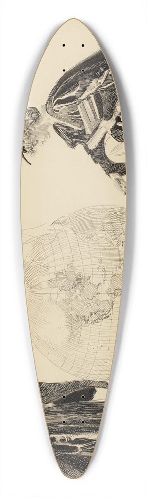 Orson Byron Lowell - Setting the World on Fire 39.3 inch art pintail longboard deck