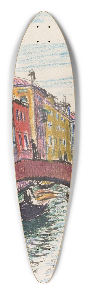 Oscar Bluemner - Canal, Venice 39.3 inch art pintail longboard deck