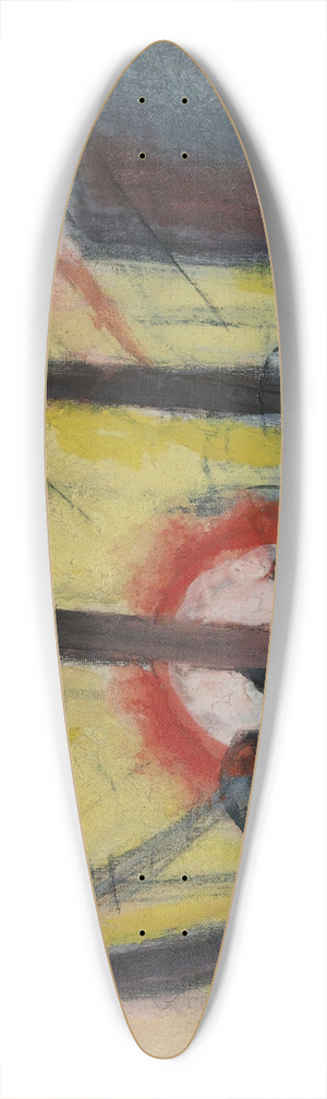 Oscar Bluemner - Railroad Tracks (Cityscape With Sun) 39.3 inch art pintail longboard deck