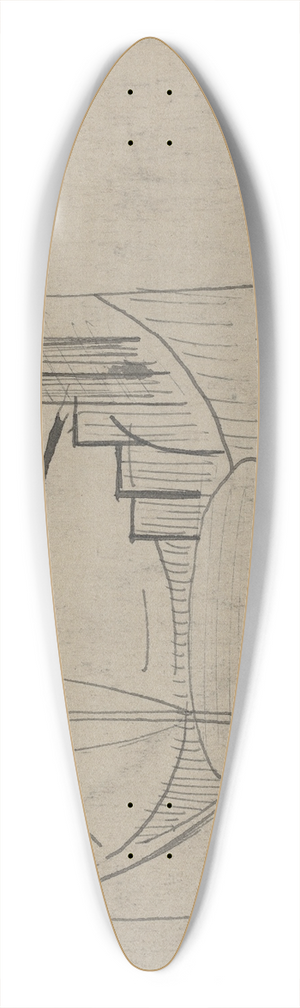 Oscar Bluemner - Study for Soho (verso) 39.3 inch art pintail longboard deck