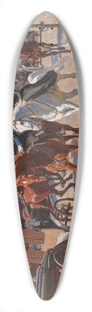 Oskar Mert - Riding Out and Driving on the Promenade 39.3 inch art pintail longboard deck