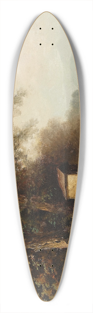 Oskar Mulley - A Landscape in Autumn with Wayside Shrine 39.3 inch art pintail longboard deck