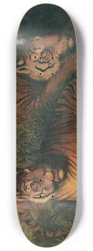 Continental School - A Landscape With Bengal Tigers 8.25 inch art skate deck