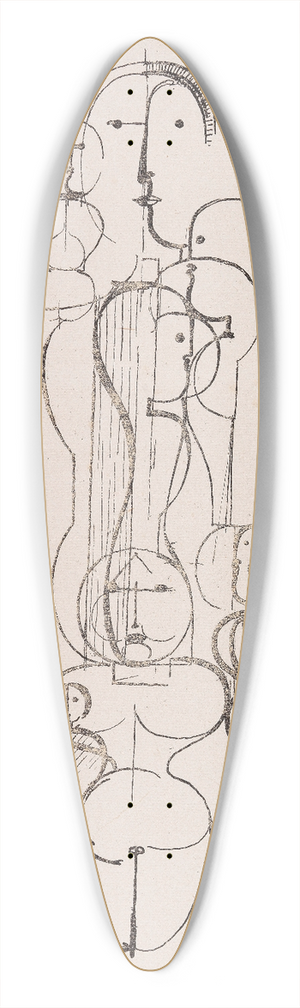 Oskar Schlemmer - Konzentrische Gruppe (Figurenplan K1) 39.3 inch art pintail longboard deck