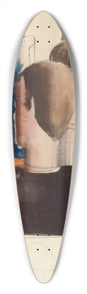 Oskar Schlemmer - Preliminary Study for Five Figures in Space, Roman 39.3 inch art pintail longboard deck