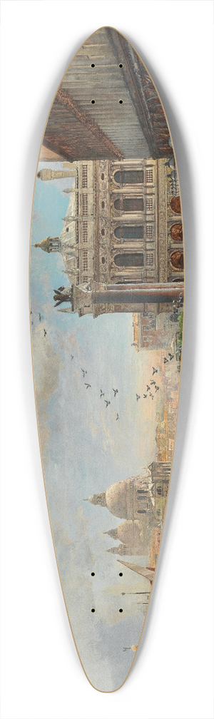 Oswald Achenbach - Venice, A View Of The Piazzetta, With The Biblioteca Marciana, Santa Maria Della Salute And The Dogana 39.3 inch art pintail longboard deck