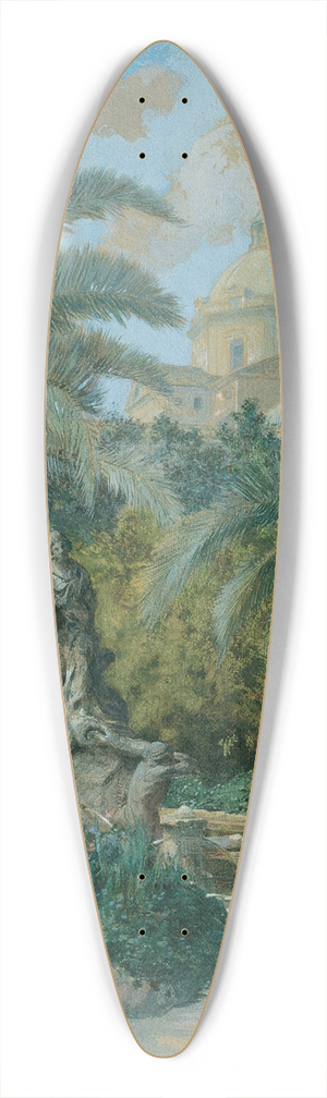 Othmar Brioschi - Vedute der Botschaft in Rom; Ansicht vom Garten mit der Kuppel rechts 39.3 inch art pintail longboard deck