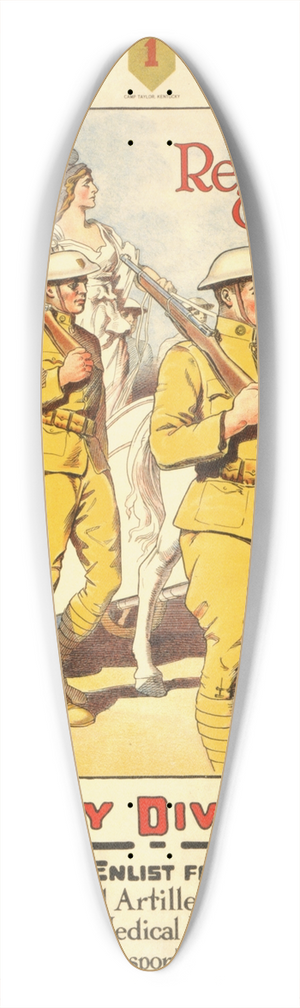 Otho Cushing - First division, regulars Infantry divisions Enlist for infantry, cavalry, field artillery 39.3 inch art pintail longboard deck Otho Cushing - First division, regulars Infantry divisions Enlist for infantry, cavalry, field artillery 39.3 inch art pintail longboard deck