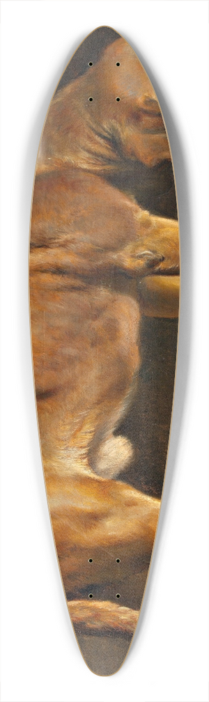 Otto Bache - A Broholmer dog looking at a stag beetle 39.3 inch art pintail longboard deck