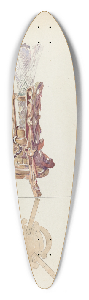 Otto E. Hake - Vase Stand 39.3 inch art pintail longboard deck