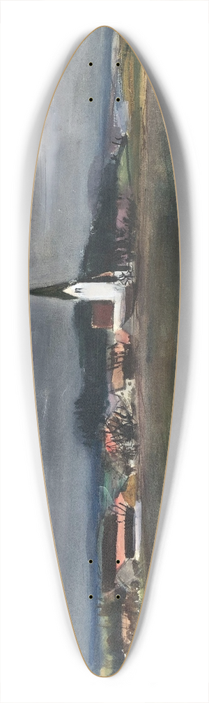 Otto Geigenberger - Odelsham bei Wasserburg am Inn in Gewitterstimmung 39.3 inch art pintail longboard deck Otto Geigenberger - Odelsham bei Wasserburg am Inn in Gewitterstimmung 39.3 inch art pintail longboard deck