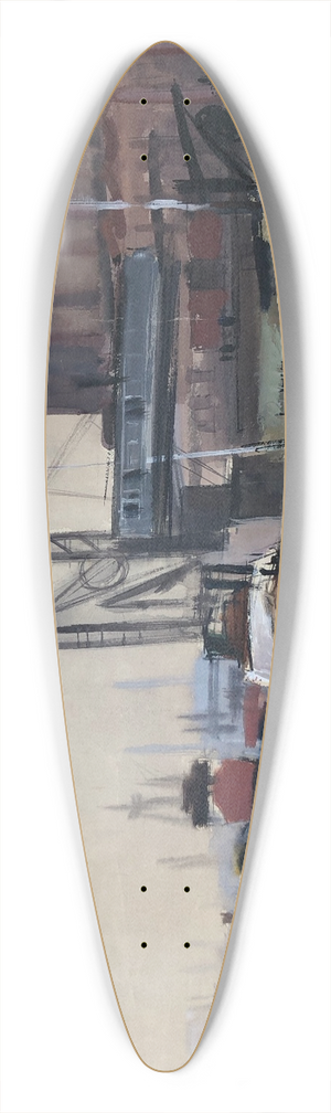 Otto Geigenberger - Schiffe im Hamburger Hafen 39.3 inch art pintail longboard deck