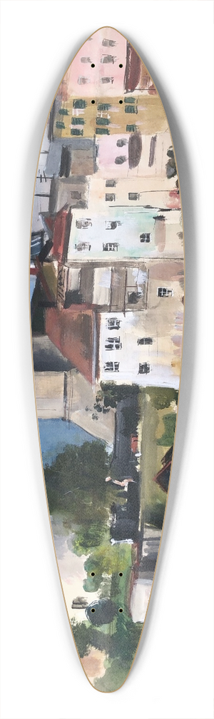Otto Geigenberger - Wasserburg am Inn  Huserpartie am Inn 39.3 inch art pintail longboard deck