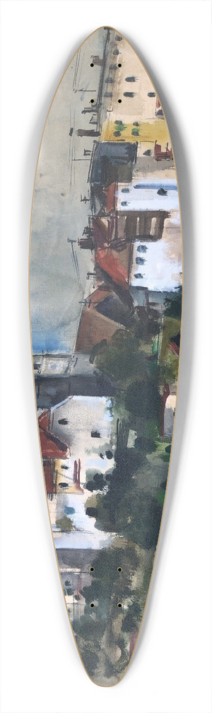 Otto Geigenberger - Wasserburg am Inn Innpartie 39.3 inch art pintail longboard deck Otto Geigenberger - Wasserburg am Inn Innpartie 39.3 inch art pintail longboard deck