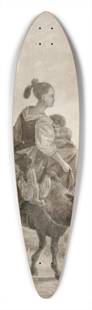 Otto Howen - Moeder en kind op pakezel 39.3 inch art pintail longboard deck