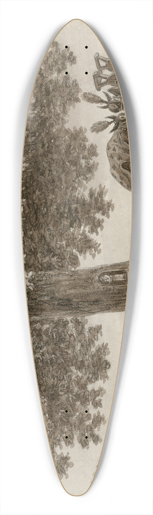 Otto Howen - Reizigers in devotie voor een Mariabeeldje aan een boom 39.3 inch art pintail longboard deck Otto Howen - Reizigers in devotie voor een Mariabeeldje aan een boom 39.3 inch art pintail longboard deck