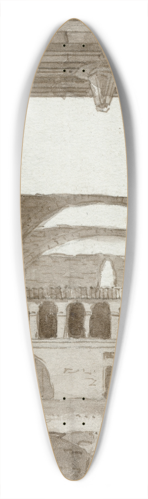 Otto Howen - Rune van een klooster te Barcelona 39.3 inch art pintail longboard deck