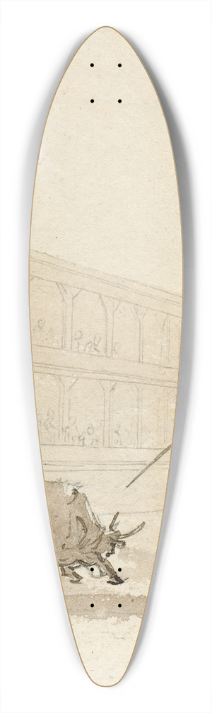 Otto Howen - Stieregevecht in arena 39.3 inch art pintail longboard deck