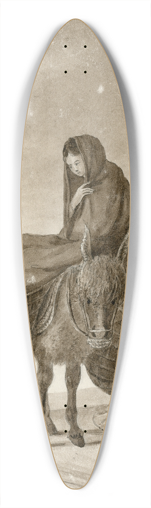 Otto Howen - Vrouw op pakezel 39.3 inch art pintail longboard deck