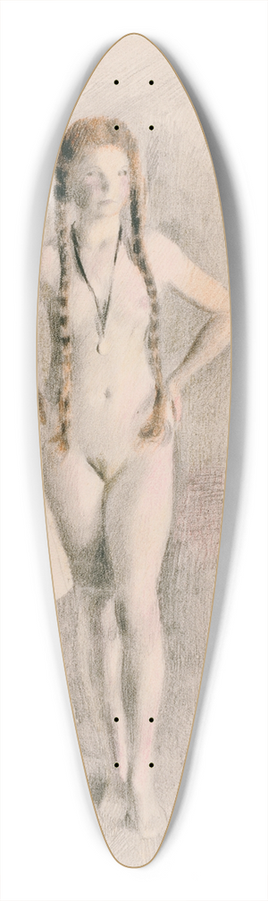 Otto Meyer-Amden - Mdchen mit Medaillon 39.3 inch art pintail longboard deck Otto Meyer-Amden - Mdchen mit Medaillon 39.3 inch art pintail longboard deck