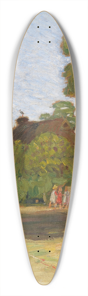 Otto Modersohn - Sptsommernachmittag in Fischerhude mit Mdchengruppe 39.3 inch art pintail longboard deck