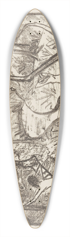 Otto Mueller - Zwei Figuren am Waldbach 2 (Waldlandschaft) 39.3 inch art pintail longboard deck
