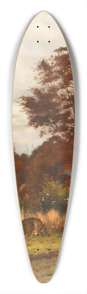 Otto Recknagel - A Hunting Scene at the Edge of the Woods 39.3 inch art pintail longboard deck