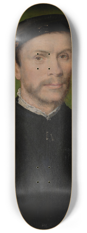 Corneille de Lyon - Portrait of a Bearded Man in Black 8.25 inch art skate deck