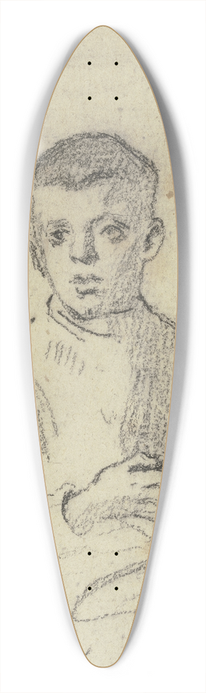 Otto Scholderer - Boy with basket 39.3 inch art pintail longboard deck