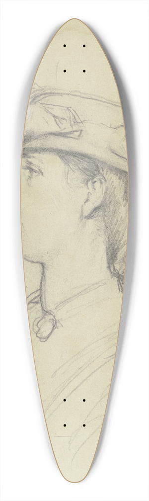 Otto Scholderer - Damenbildnis mit Hut im Profil nach links 39.3 inch art pintail longboard deck