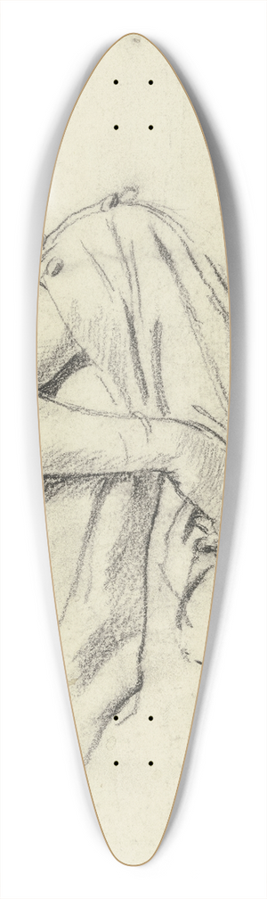 Otto Scholderer - Gewand und rechter Arm der Sitzenden aus der Vorbereitung zum Kostmball 39.3 inch art pintail longboard deck