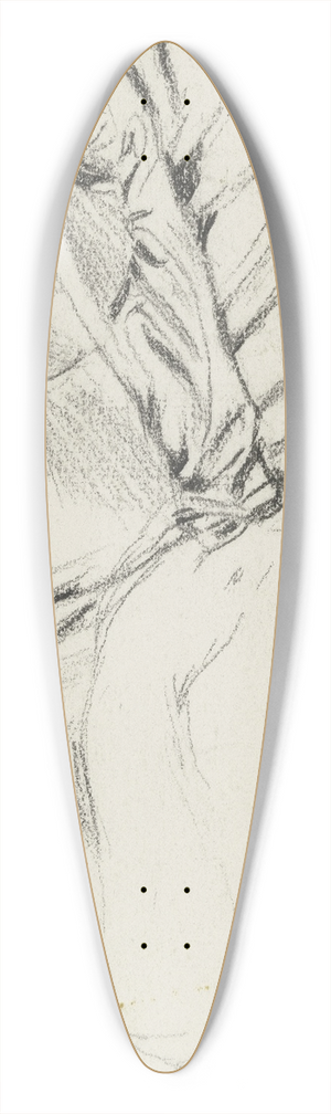 Otto Scholderer - Gewand und rechter Arm der Sitzenden aus der Vorbereitung zum Kostmball 39.3 inch art pintail longboard deck