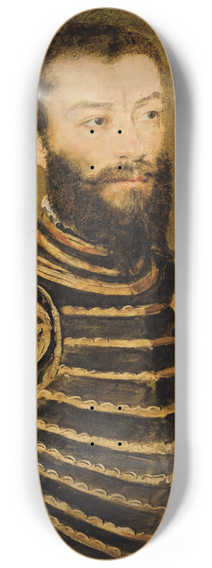 Corneille de Lyon - Portrait Of A Man In Armour 8.25 inch art skate deck