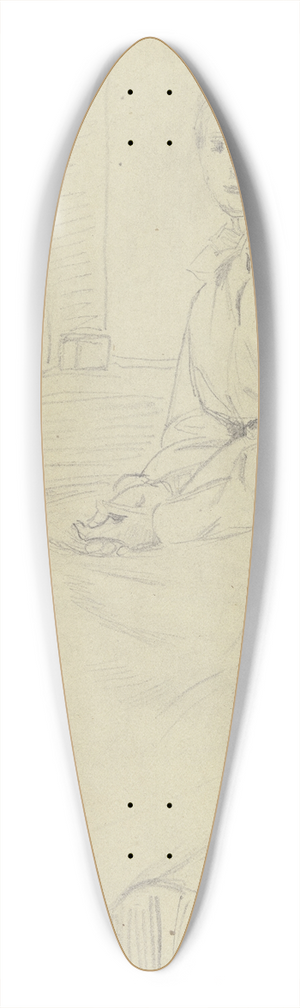 Otto Scholderer - Luise Scholderer am Tisch sitzend 39.3 inch art pintail longboard deck