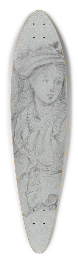 Otto Scholderer - Luise Scholderer in Rschenjacke und mit Hut, Halbfigur, sitzend 39.3 inch art pintail longboard deck