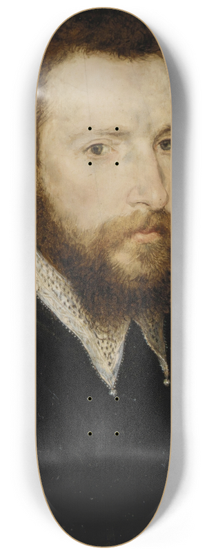 Corneille de Lyon - Portrait of a Man with a Pointed Collar 8.25 inch art skate deck