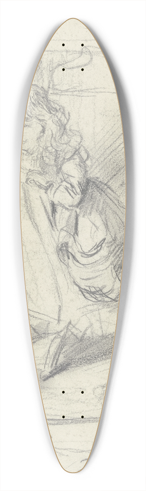 Otto Scholderer - Mdchen auf einem Sessel, mit ihrer Katze spielend 39.3 inch art pintail longboard deck