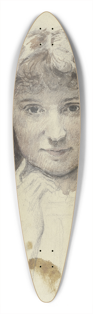 Otto Scholderer - Portrait of a girl 39.3 inch art pintail longboard deck