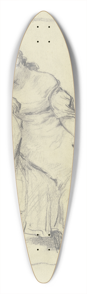 Otto Scholderer - Sitzende Frau mit Mandoline 39.3 inch art pintail longboard deck