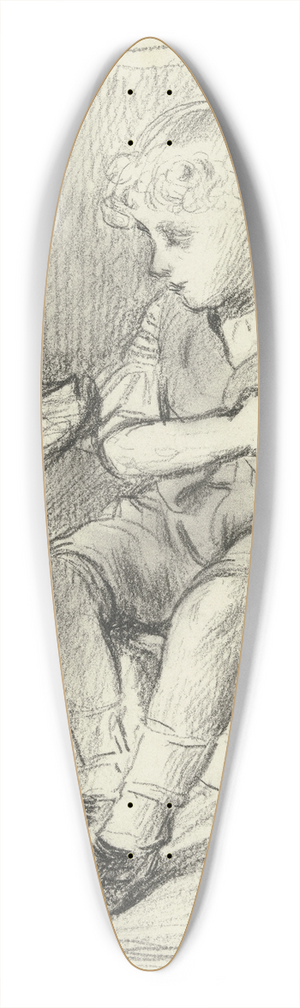 Otto Scholderer - Sitzender Knabe mit sitzendem Hund 39.3 inch art pintail longboard deck