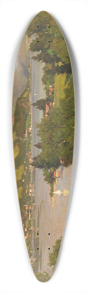 Otto Strtzel - Blick auf den Tegernsee von Westen aus 39.3 inch art pintail longboard deck Otto Strtzel - Blick auf den Tegernsee von Westen aus 39.3 inch art pintail longboard deck