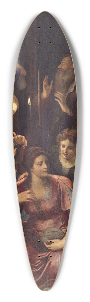 Otto van Veen - The Charity of Saint Nicholas of Myra 39.3 inch art pintail longboard deck